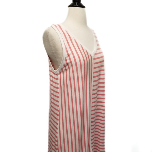 DRESS BARN Sunday Red Ivory Striped Dress Size M - Picture 2 of 8